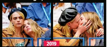  ??  ?? Split: Cara and actress Ashley Benson, who she was with for two years 2019