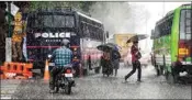  ?? PIC/PTI ?? A pre-monsoon showers in Thiruvanan­thapuram