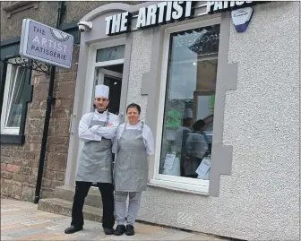  ?? ?? Iulian and Gina Militaru outside their expanding patisserie business.