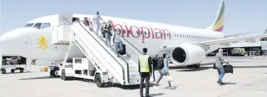  ?? Photo: Emmency Nuukala ?? Slow start… Ethiopian Airlines landed in Windhoek on 11 September with 54 passengers.