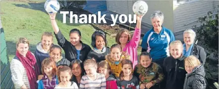  ??  ?? READY TO GO: ANZ Tokoroa’s branch manager Michele Albutt and services consultant Casey Scott visited Whakamaru School to hand over a $1000 ANZ Netball grant for uniforms and gear to the school’s netball team. The grant is part of $100,000 being awarded...