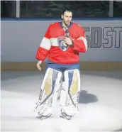  ?? JOEL AUERBACH/ASSOCIATED PRESS ?? Florida Panthers goaltender Roberto Luongo talks to fans about the shooting at Marjory Stoneman Douglas High School before an NHL hockey game Thursday in Sunrise.