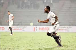  ?? PIC/ISL ?? Romaric of Northeast United FC celebrates the goal