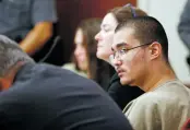  ?? LUIS SÁNCHEZ SATURNO/NEW MEXICAN FILE PHOTO ?? Jordan Anthony Nuñez sits in District Judge Matthew Wilson’s courtroom in September. His lawyers appealed Wilson’s ruling keeping him in jail, but lost Thursday.