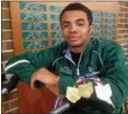  ?? NEWS-HERALD FILE ?? Lake Catholic senior Kevon Freeman is shown with his three state championsh­ip medals.