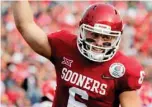  ?? (Photo by Jae C. Hong, AP file) ?? Oklahoma quarterbac­k Baker Mayfield was the No. 1 pick in the National Football League Draft on Thursday night by the Cleveland Browns.