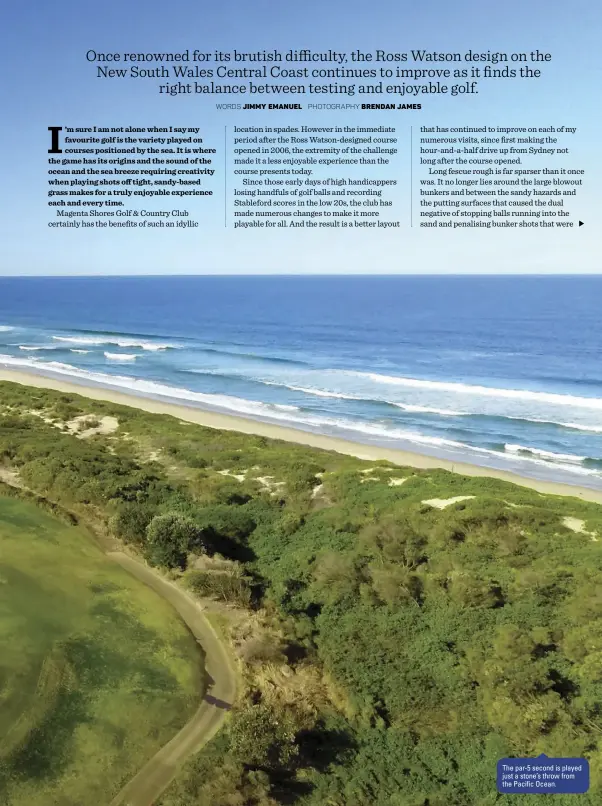  ??  ?? The par-5 second is played just a stone’s throw from the Pacific Ocean.