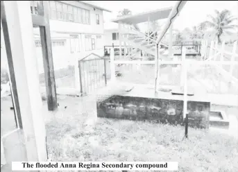  ?? ?? The flooded Anna Regina Secondary compound