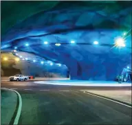  ?? ?? The Faroe Islands has a set of tunnels connected with a roundabout following more than three years of constructi­on