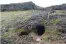  ?? Photograph: (Richard Brown and Giselle Eagle, WTSWW). ?? The rabbit hole where wardens found freshly uncovered artefacts.