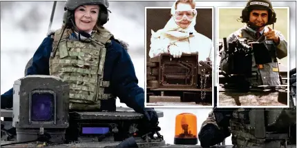  ?? ?? UNWISE CHOICE: Liz Truss’s tank stunt had more in common with Mike Dukakis’s, far right, than Margaret Thatcher’s