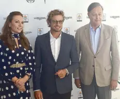  ??  ?? Longines Australia general manager Amelia Michael, actor and Longines Ambassador of Elegance Simon Baker, Longines vice president and head of internatio­nal sales Charles Villoz, and athlete-TV presenter Matt Shirvingto­n