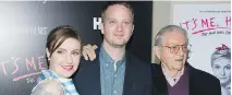  ?? CHARLES SYKES/INVISION/ASSOCIATED PRESS ?? Lena Dunham, left, with director Matt Wolf and artist Hilary Knight — the latter the subject of a short film made by Dunham and Wolf, It’s Me, Hilary: The Man Who Drew Eloise.