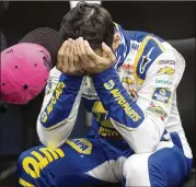  ?? LEE LUTHER JR./ AP ?? Chase Elliott gathers himself afterwinni­ng Sunday’s race, “the biggest win ever for us,” he said, atMartinsv­ille Speedway in Martinsvil­le, Va.
