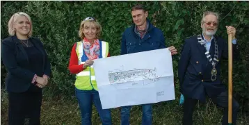  ??  ?? Rebecca Galligan, vice-chair of the Triple A Alliance, Marie McCooey from Greystones Tidy Towns, garden designer Philip Brightling and Cllr Derek Mitchell, cathaoirle­ach of Greystones Municipal District.