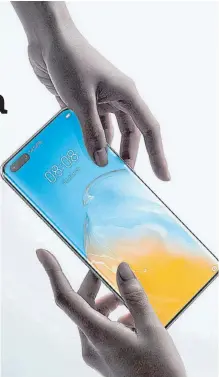  ?? HUAWEI ?? El teléfono reconoce gestos y se puede controlar sin tocarlo.