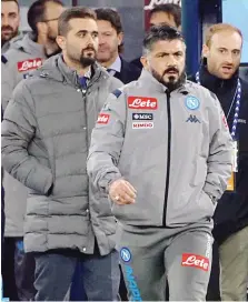  ?? MOSCA ?? Gennaro Gattuso “scortato” da Edoardo De Laurentiis, figlio di Aurelio