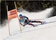  ?? Jonas Ericsson/Agence Zoom/Getty Images ?? Mikaela Shiffrin competes during the Audi FIS Alpine Ski World Cup Women’s Downhill on Saturday in Kvitfjell Norway.