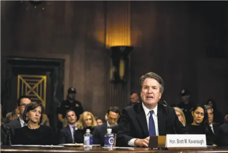  ?? Erin Schaff / New York Times ?? The FBI is conducting a supplement­al background check of President Trump’s Supreme Court nominee, Brett Kavanaugh.