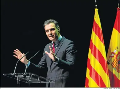  ?? XDAVID ZORRAKINO / EP ?? El presidente del Gobierno, Pedro Sánchez, ayer en el Gran Teatro del Liceo de Barcelona.