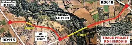  ?? ?? Simulation du nouveau pont viaduc situé entre Céret et Maureillas