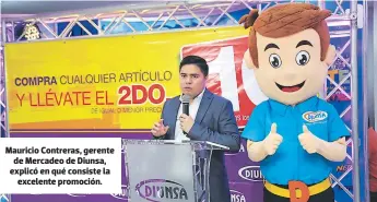  ??  ?? Mauricio Contreras, gerente de Mercadeo de Diunsa, explicó en qué consiste la excelente promoción.