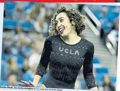  ?? FOTO: TWITTER ?? Katelyn Ohashi, una sonrisa contagiosa de una mujer que transmite alegría