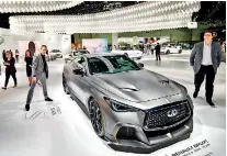  ?? (AFP) ?? The Infiniti Project Black S car on display during the Automobili­ty LA event, at the 2019 Los Angeles Auto Show in Los Angeles, California on November 21. The four-day press and trade event precedes the Los Angeles Auto Show, which runs November 22 through December 1.