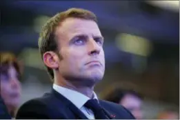  ?? PHILIPPE WOJAZER — POOL PHOTO VIA AP ?? French President Emmanuel Macron attends the OECD ministeria­l council meeting on “Refounding Multilater­alism,” in Paris, France, Wednesday. Macron warned against trade wars in an impassione­d speech about internatio­nal cooperatio­n Wednesday, two days...