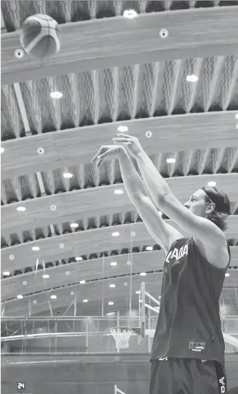  ?? DARRYL DYCK/THE CANADIAN PRESS ?? Canadian national basketball team centre Kelly Olynyk never hesitates to answer the call when asked to play for his country internatio­nally, and is doing so again this summer.