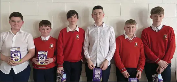  ??  ?? Coláiste Chill Mhantáin students, Alex Doyle, Mike Connolly, Daniel Cullinan, Ryan Hayden, Alex Earls and Noah Hughes who took part in the online European Money Quiz.