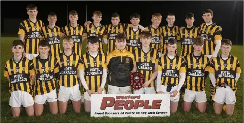  ??  ?? The victorious Shelmalier­s squad after completing a Wexford People Under-17 Premier shield double.