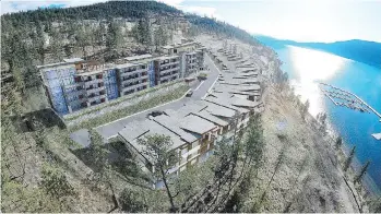  ??  ?? Granite at McKinley Beach, a project by Acorn Communitie­s, will have a mix of condominiu­m residences and townhouses and be positioned near Kelowna, above the waterfront of Okanagan Lake.