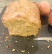  ?? DREAMSTIME ?? This loaf of peachy goodness can be served at any point throughout the day.