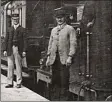  ??  ?? All aboard: Station master Edgar Doswell (left) in the 19th century