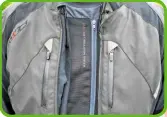  ??  ?? Air-circulatio­n system: leave main zip open for air to go through mesh flap. Cool…