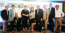  ??  ?? The organizing committee with sponsors of PHILFFEX. From left: Cezar Punsalan, convention chairman of the Philippine Society of Ventilatin­g, Air-conditioni­ng, and Refrigerat­ing Engineers (PSVARE); Ar./Idr. James Jao, president of Philippine Institute...