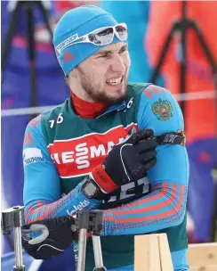  ?? Wieder dabei: Alexander Loginow am Mittwoch in Hochfilzen Foto: imago/ITAR-TASS ??