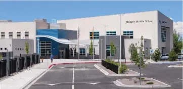  ?? EDDIE MOORE/JOURNAL ?? Santa Fe’s Milagro Middle School was among the projects funded in part by past bonds and a mill levy backed by property taxes that voters approved. Renewals of $100 million in bonds and a mill-levy for the schools are on the Nov. 2 ballot.