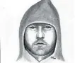  ?? CALGARY POLICE SERVICE. ?? A composite sketch of the home invasion suspect.