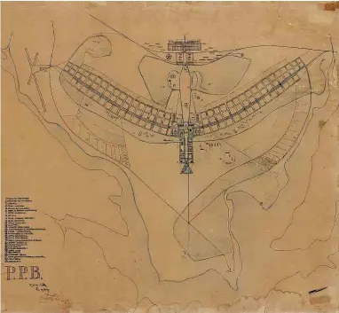  ?? ?? Desenho de Lucio Costa do plano-piloto de Brasília, também no acervo da instituiçã­o portuguesa