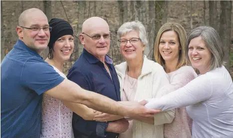  ??  ?? Top left: Colleen enjoying time with her husband Jay and their five boys. Below: A joyful portrait of Colleen with her siblings and parents.