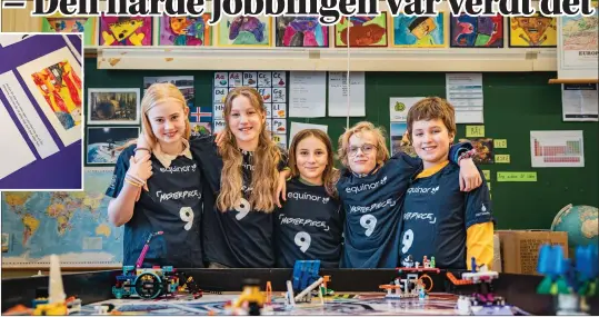  ?? FOTO: MARIUS HOE ?? #CREATIVE FUTURE: Fra venstre: Ingrid Larsen (12), Mathea Grønvoll (13), Jenni Bjørnås (10), Theodor Grønvoll (10) og Leander Grønvoll (10).