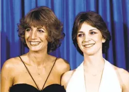  ?? GEORGE BRICH AP ?? Penny Marshall (left) and Cindy Williams, stars of the popular ABC sitcom “Laverne & Shirley,” appear at the Emmy Awards in Los Angeles on Sept. 9, 1979.