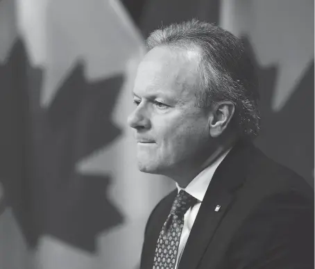  ?? SEAN KILPATRICK/THE CANADIAN PRESS ?? Bank of Canada governor Stephen Poloz says “adjustment to the 2014 oil price decline continues to hold back wages in oil-producing regions. Elsewhere the picture is brighter.” Outside the oilpatch, salaries saw an annual rise of 2.6 per cent in the third quarter.