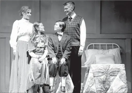  ?? STAFF PHOTO JASON IVESTER ?? Arkansas Public Theatre presents the classic musical “Mary Poppins” with Emily Young as Winifred Banks, Stevie Grace St. John as Jane Banks, Emerson Johnson as Michael Banks, and Wendell Jones as George Banks.