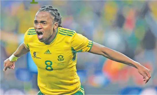  ?? Picture: Getty Images ?? SPEAKING OUT. Siphiwe Tshabalala, seen here after scoring against Mexico in the Fifa World Cup opener in South Africa in 2010, says the inconsiste­ncy in the squad cost them dearly after the tournament.