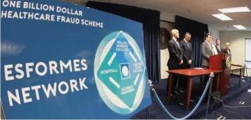  ?? Miami Herald File ?? In 2016, then-U.S. Attorney Wifredo Ferrer announces a $1 billion Medicare fraud case against Miami Beach healthcare executive Philip Esformes and others at a news conference.