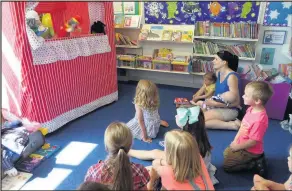  ??  ?? The puppet theatre at Barrow Community Library. The puppeteer was David Lloyd.