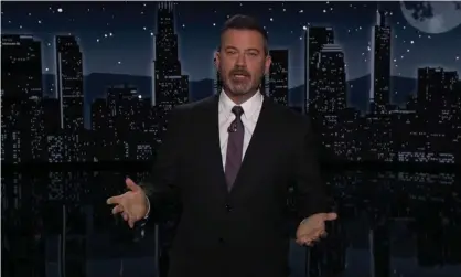  ?? ?? Jimmy Kimmel on the Glasgow climate summit: ‘Basically, they made a deal to save the Amazon from Amazon.’ Photograph: Youtube